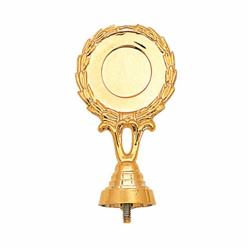 WREATH PLASTIC RISER HOLDS 2 INCH MEDALLION, GOLD OR SILVER