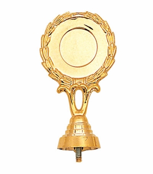 WREATH PLASTIC RISER HOLDS 2 INCH MEDALLION, GOLD OR SILVER