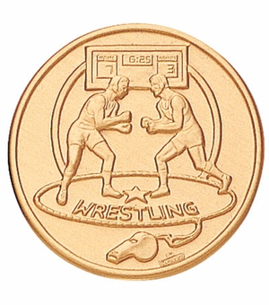 2-Inch in Diameter Round Stamped Metal Wrestling Insert in Multiple Colors