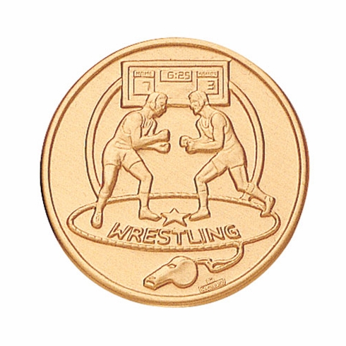 2-Inch in Diameter Round Stamped Metal Wrestling Insert in Multiple Colors