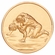 2-Inch in Diameter Round Metal Wrestling Stamped Insert in Gold