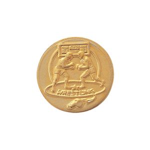 1-Inch in Diameter Round Metal Wrestling Medallion Insert in Multiple Colors