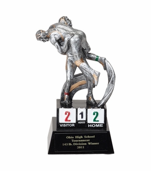 WRESTLING, 7 INCH FIGURE TROPHY