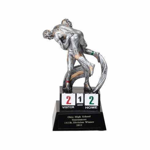 WRESTLING, 7 INCH FIGURE TROPHY