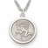 3/4 Inch Mens Wrestling Themed St. Christopher Medal in Sterling Silver