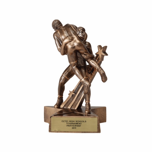 WRESTLING RESIN TROPHY - NO PLATE