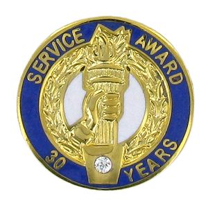 30 YEARS OF SERVICE AWARD PIN WITH SWAROVSKI CRYSTAL