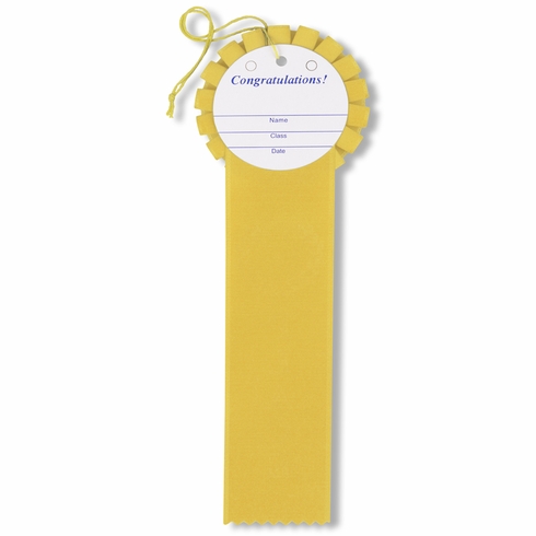 YELLOW RIBBON, ROSETTE 4TH PLACE 2 INCH  MYLAR