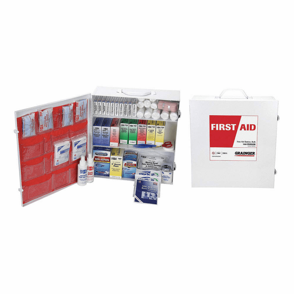First Aid Kit 100 People Served Per Kit 39n789
