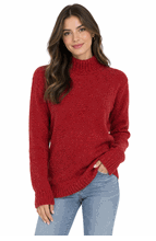Wholesale Chenille Mockneck Sweater 