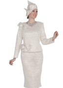 Wholesale Women Jacket/Skirt Specialty Knit Fabric Church Suit - Click to Enlarge