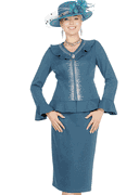 Wholesale Women Jacket/Skirt Specialty Knit Fabric Church Suit - Click to Enlarge