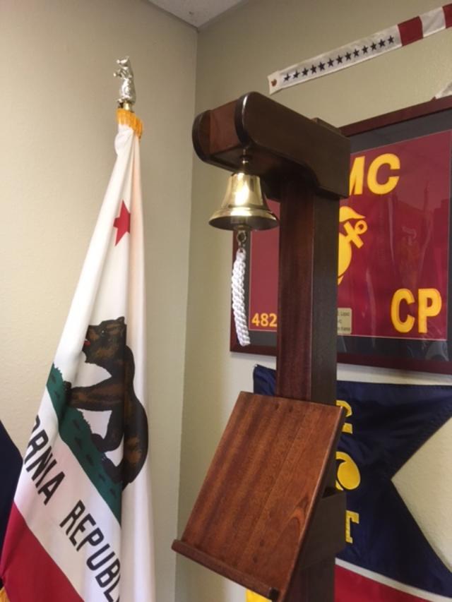 portable mahogany quarterdeck wood ships bell stand