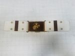 White & Brass Ceremonial Parade Belt w/ WaistPlate