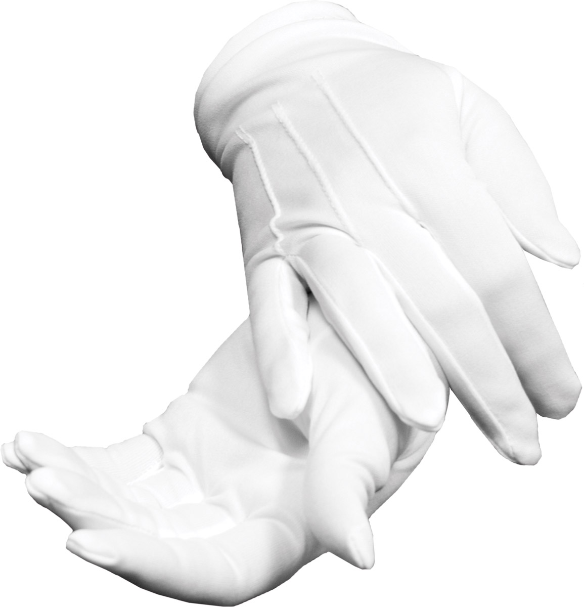 white polyester uniform gloves