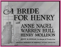 A BRIDE FOR HENRY (1937) - WITH ANNE NAGEL - RARE DVD