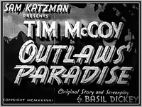 OUTLAWS PARADISE - 1939 - TIM MCCOY - RARE DVD