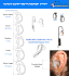 Set of 5 Open Ear Inserts, Earmolds for Acoustic Tube Earpieces Extra Large, Large, Medium, Small and Extra Small Black or Beige S-04-3