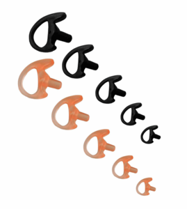 Set of 5 Open Ear Inserts, Earmolds for Acoustic Tube Earpieces Extra Large, Large, Medium, Small and Extra Small Black or Beige S-04-3 Set of 5 Open Ear Inserts, Earmolds for Acoustic Tube Earpieces Extra Large, Large, Medium, Small and Extra Small Black or Beige S-04-3