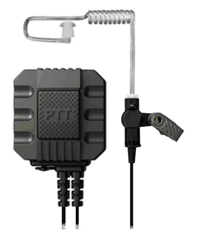 Tactical Elite Series Surveillance Kit with Large Forward Facing PTT Button & Optional Wired Weapon PTT P02-A01