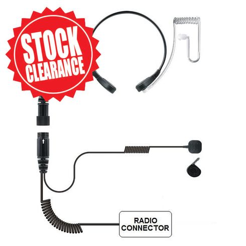 TAPaulk Lite Series Tactical Throat Microphone w/ small finger PTT for Two Way Radios JH-314-1