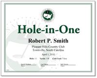 Hole in One Award Certificate only $19.99 - Certificates