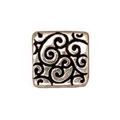 Antique Pewter Square Scroll Bead Antique Pewter Square Scroll Bead
