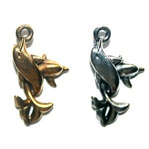 Antiqued Pewter Dolphin Charm