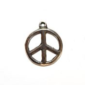 Antiqued Pewter Peace Sign Charm Small Antiqued Pewter Peace Sign Charm Small