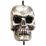 Antiqued Pewter Skull Beads Vertical Drill Large