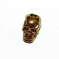 Antiqued Pewter Skull Beads Vertical Drill Large