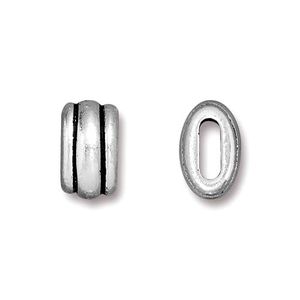 Antiqued Silver Deco Barrel Bead 6x2mm