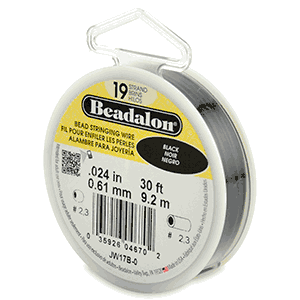 Beadalon Jewelry Beading Wire: 19 Strand .024 Black (30 Ft. Spool)