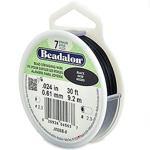 Beadalon Jewelry Beading Wire: 7 Strand .024 Black (30 Ft Spool)