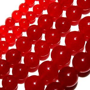 Cherry Red Round Candy Jade Beads (4mm)