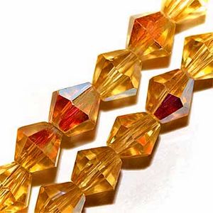 Citrine Yellow Bicone Glass Beads AB