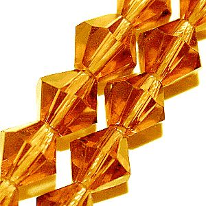 Dark Orange Yellow Bicone Glass Beads
