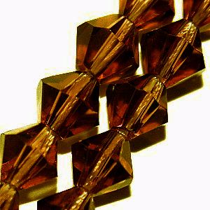 Dark Smokey Brown Bicone Glass Beads