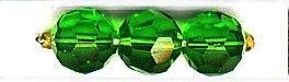 Emerald Green Round Faceted Glass Beads
