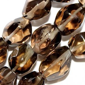 Faceted Smoky Quartz Bead Nuggets (10mm x 14mm)