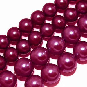 Fuchsia Glass Pearl Beads