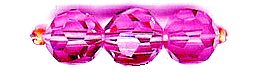 Fuchsia Round Faceted Glass Beads