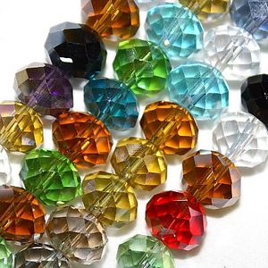 Glass Beads: Faceted Color Mix Rondelle (8x10mm)
