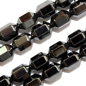 Hematite Beads: 18 Facet Cylinder (6x8mm)