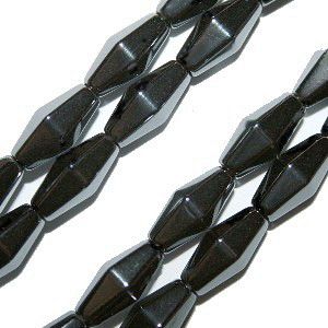 Hematite Beads: Facet Bicone (6x12mm)