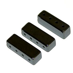Hematite Beads: Spacer Four Hole Rectangle