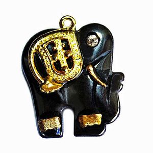 Hematite Pendant: Elephant Large