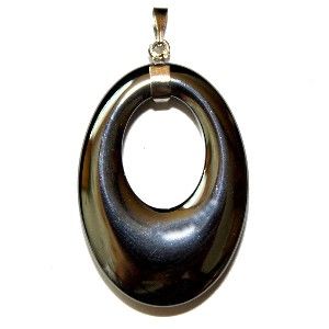 Hematite Pendant: Oval Larger Size (25x35mm)