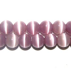 Light Amethyst Cats Eye Beads (6mm)