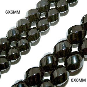 Magnetic Hematite Beads: 6-Sided Twist (8x8mm)